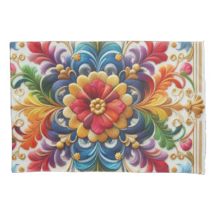 Pillowcases Rainbow Flowers Floral Design