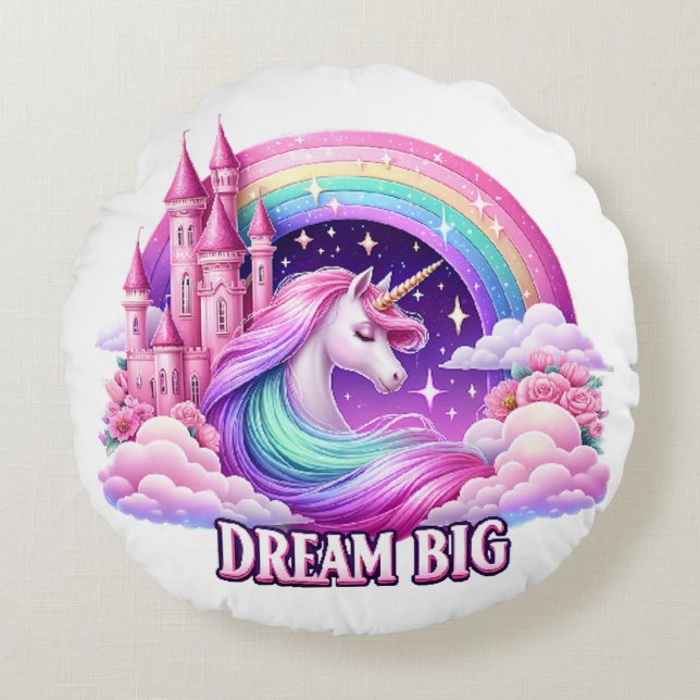 PilloWhimsical Unicorn Castle Rainbow Coussin (Devant)