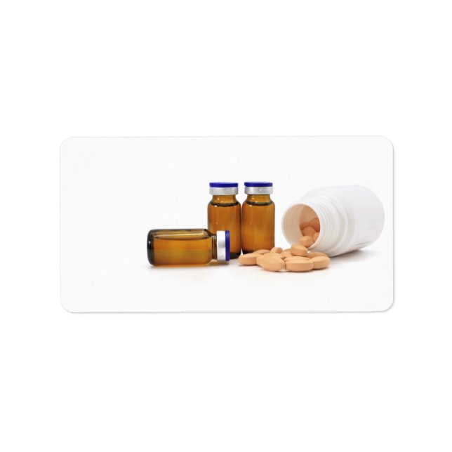 pills and medicine bottles label (Front)