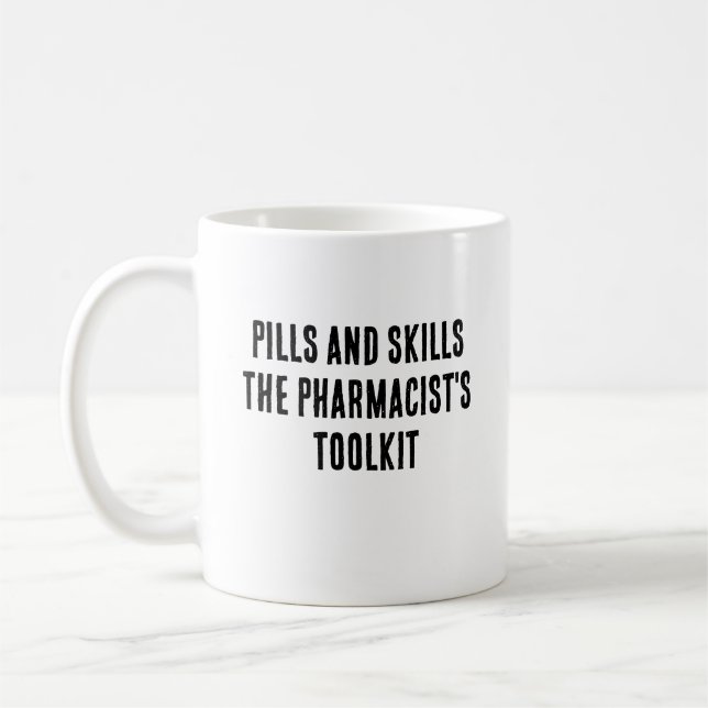 Pills and skills – the pharmacist's toolkit coffee mug (Left)