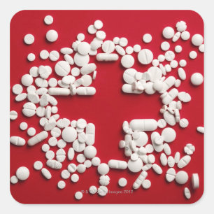 Pills Cross Square Sticker