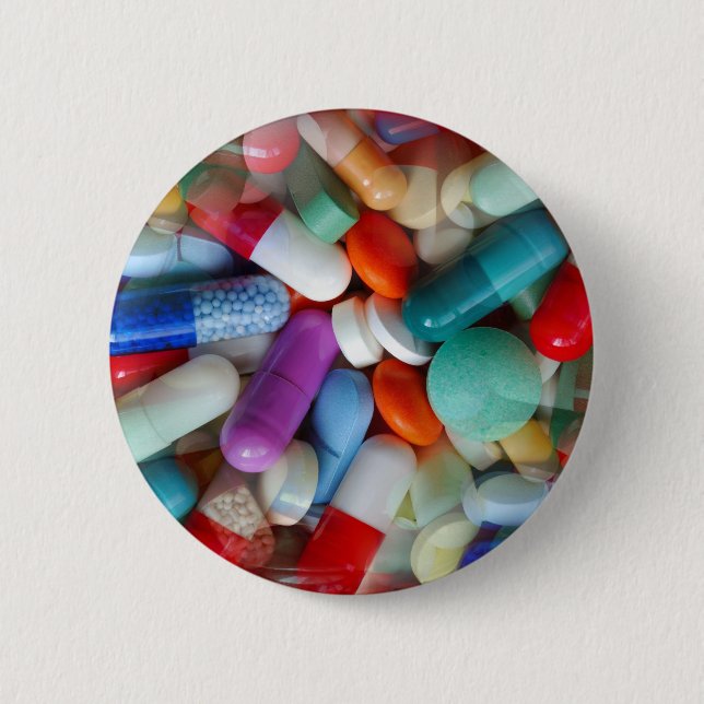 pills drugs 2 inch round button (Front)