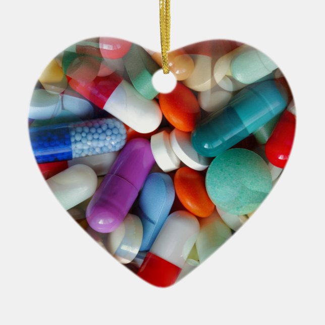 pills drugs ceramic ornament (Front)