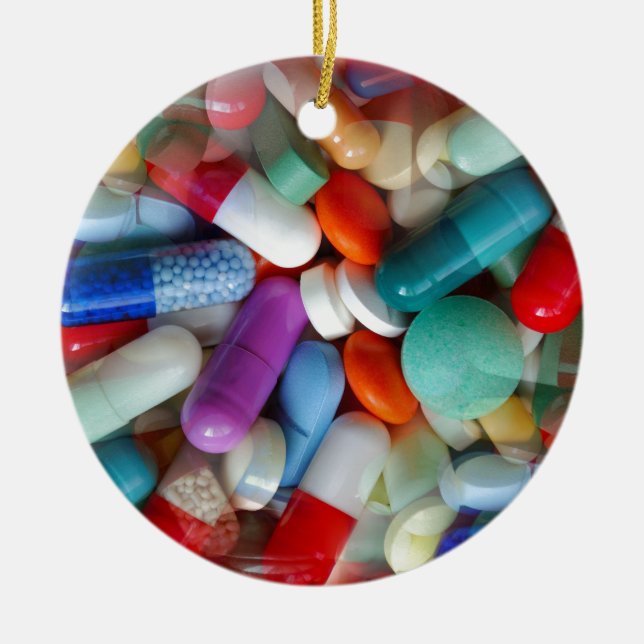 pills drugs ceramic ornament (Front)