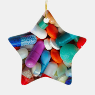 pills drugs ceramic ornament