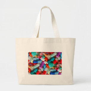 pills drugs large tote bag