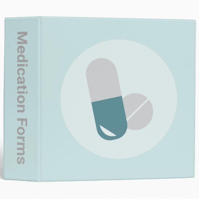 Pills - Medications graphic; blues & greys Binder (Front/Spine)