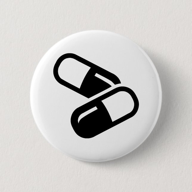 Pills medicine 2 inch round button (Front)