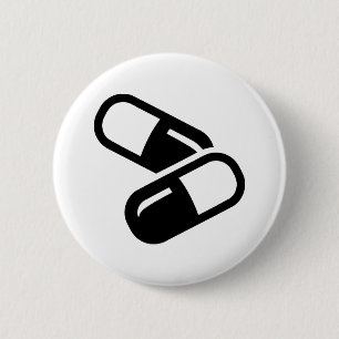Pills medicine 2 inch round button
