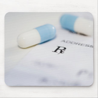 Pills on written prescription mouse pad