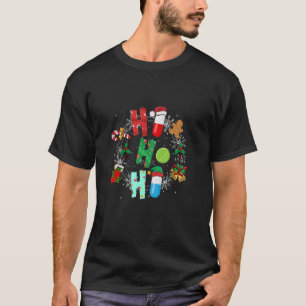 Pills Snowman Reindeer Santa Claus Pharmacy Crew C T-Shirt