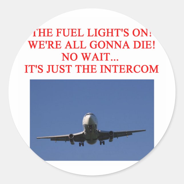 PILOT airline joke Classic Round Sticker (Front)