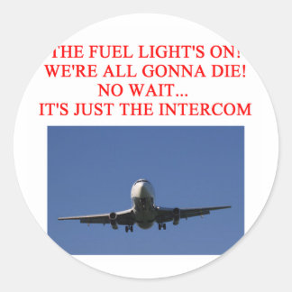 PILOT airline joke Classic Round Sticker