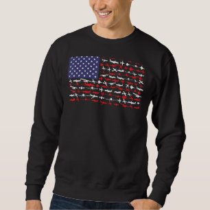 Pilot Airplane American Flag Plane Aviation Sweatshirt