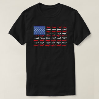 Pilot Airplane American Flag Plane Aviation   T-Shirt