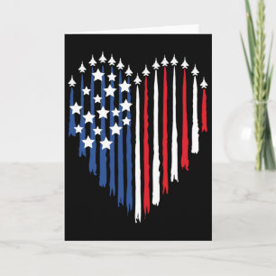 Pilot Airplane American Flag Plane Aviation Valent Card