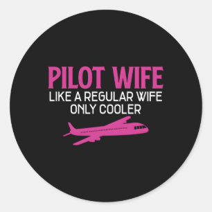 Pilot Airplane Aviation Classic Round Sticker