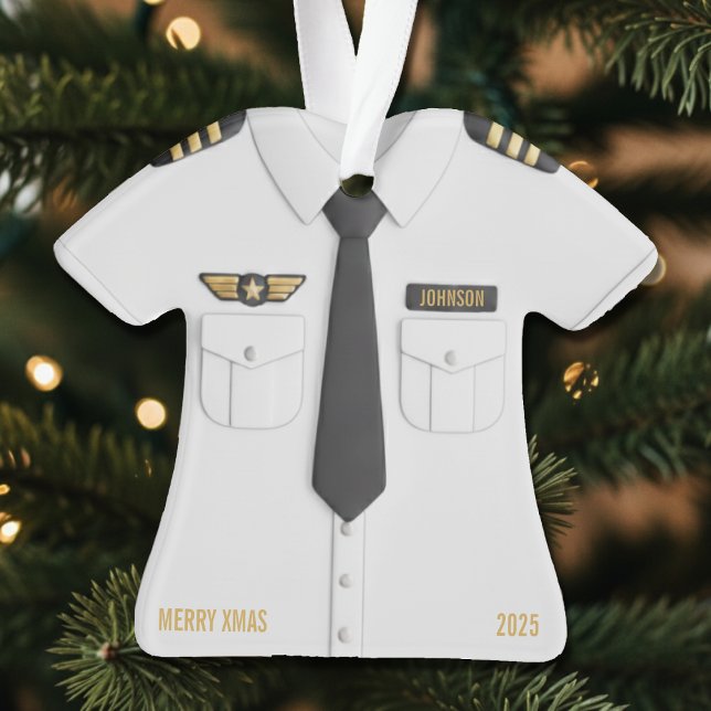 Pilot Airplane Captain Aviation Christmas (Pilot Christmas Ornament
)