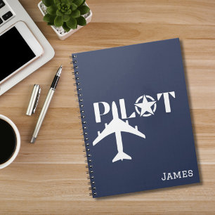 Pilot Airplane Military Aviation Star Personalized Notebook