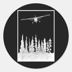 Pilot Airplane Shirts - Airplane Shirt - Aviation  Classic Round Sticker