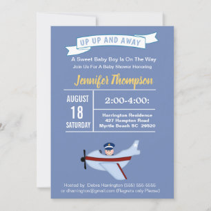 Pilot and Airplane Baby Shower Invitation