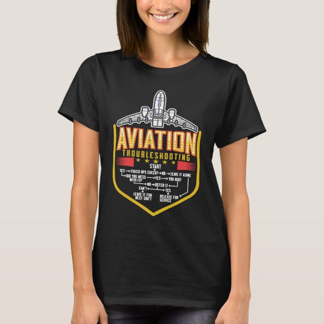 Pilot Aviation Aircraft Mechanic Flight Instructor T-Shirt (Front)