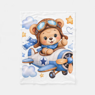Pilot Bear Airplane Blanket