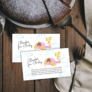 Pilot Bear Balloon Airplane Books For Baby Shower Enclosure Card