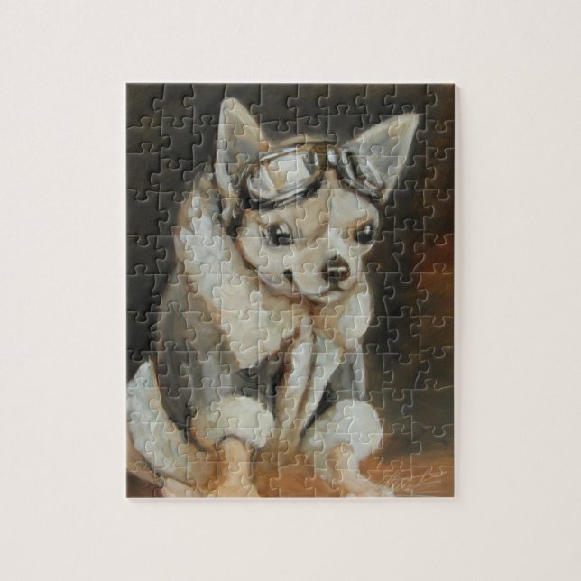 Pilot best friend Chihuahua puzzle (Vertical)