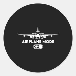 Pilot C172 Flying Gift Airplane Mode Classic Round Sticker