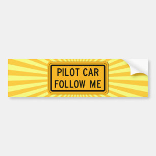 Pilot Car Follow Me Bumper Sticker