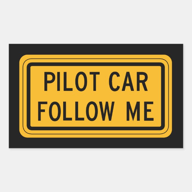 Pilot Car Follow Me Sticker (Front)
