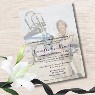 Pilot Celebration of Life Aviator Memorial Photo  Invitation
