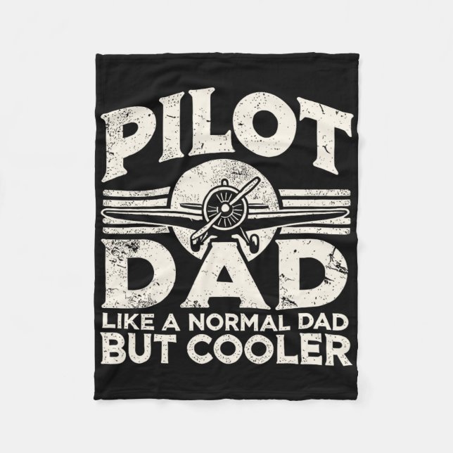 Pilot Dad Airplane  Fleece Blanket (Front)