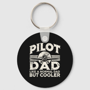 Pilot Dad Airplane Keychain