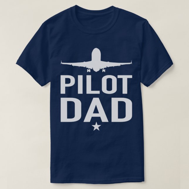Pilot Dad Airport Plane Pilots Papa  T-Shirt (Design Front)
