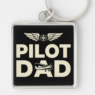 Pilot Dad Wings Keychain