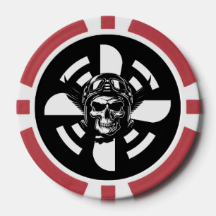 Pilot Design,Aviation,Airplane,Aircraft,Skull Poker Chips