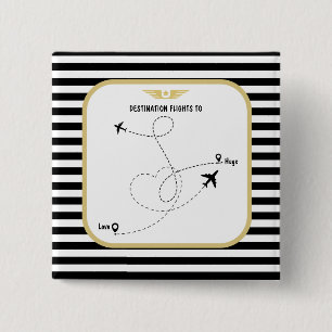 Pilot destination aviation 2 inch square button