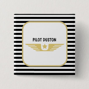 Pilot destination aviation 2 inch square button