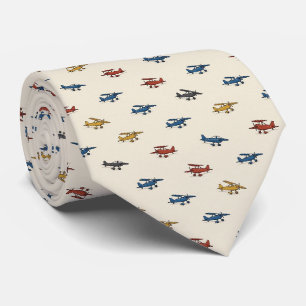 Pilot Faux Silk   Micro Airplane Designer Style Tie