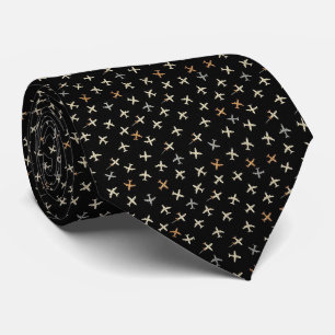 Pilot Faux Silk   Micro Airplane Designer Style Tie
