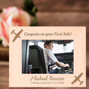 Pilot First Solo Flight Graduation Custom Photo Etched Frames