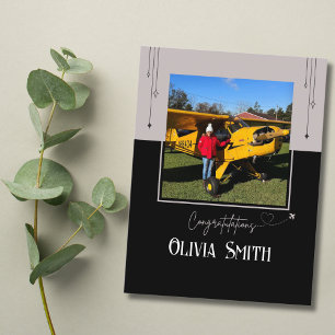 Pilot First Solo Flight Photo,Custom Aviation  Postcard