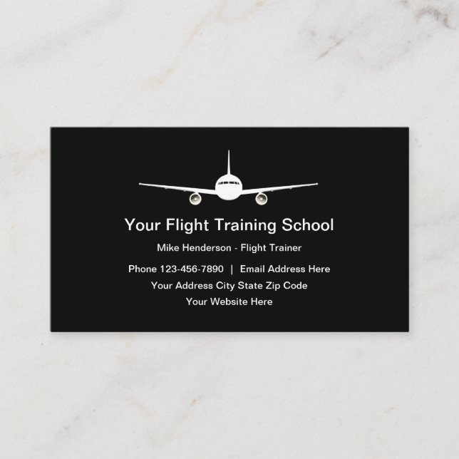 Pilot Flight Training School Business Card (Front)