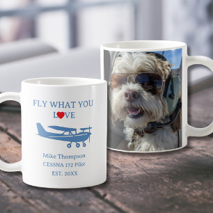 Pilot Fly What You Love Photo Blue Personalized Coffee Mug
