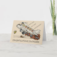 Pilot Flying Cartoon Airplane Card