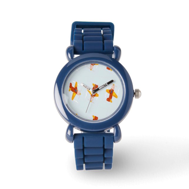 Pilot flying plane in the sky watch (Front)