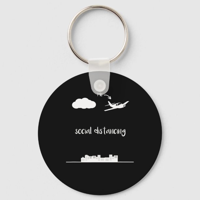 Pilot Flying This Is Me Social Distancing Gift Keychain (Front)