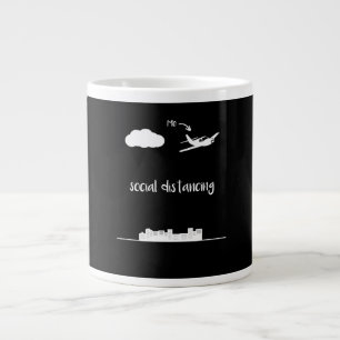 Pilot Flying This Is Me Social Distancing Gift Large Coffee Mug